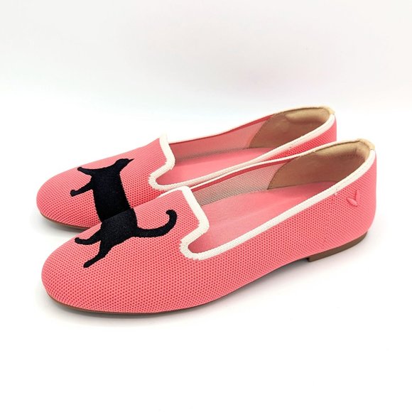 VIVAIA Audrey Coral Pink Ballet Flats Loafers BLACK CAT Size 7 (37) Slip On - Picture 3 of 8